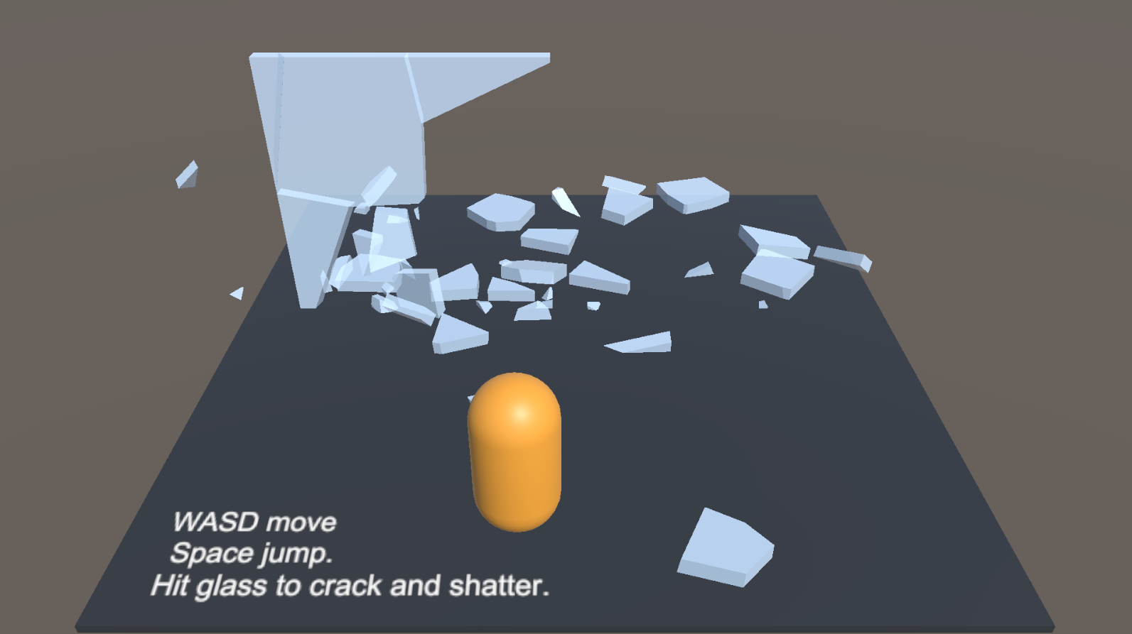 Breakable glass demo scene