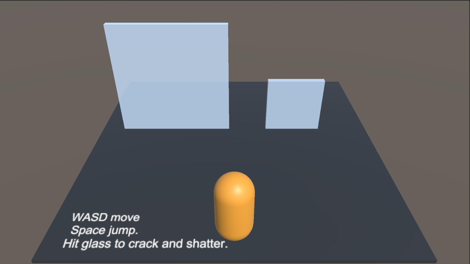 Breakable glass demo scene
