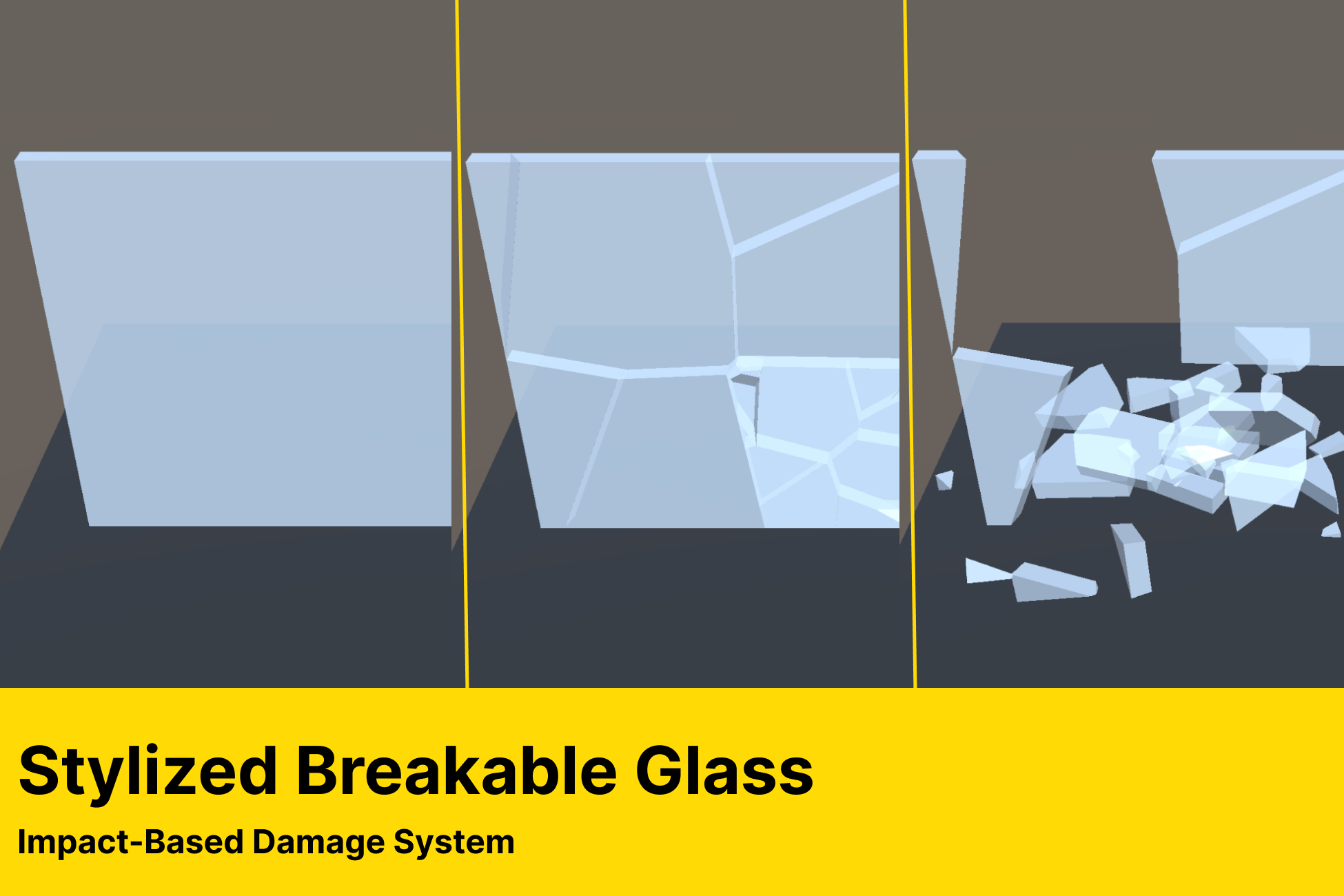 Stylized breakable glass artwork